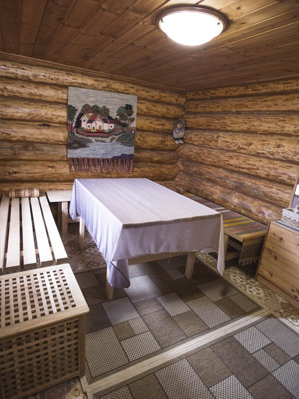 Комната отдыха в бане в гостевом доме в Карелии